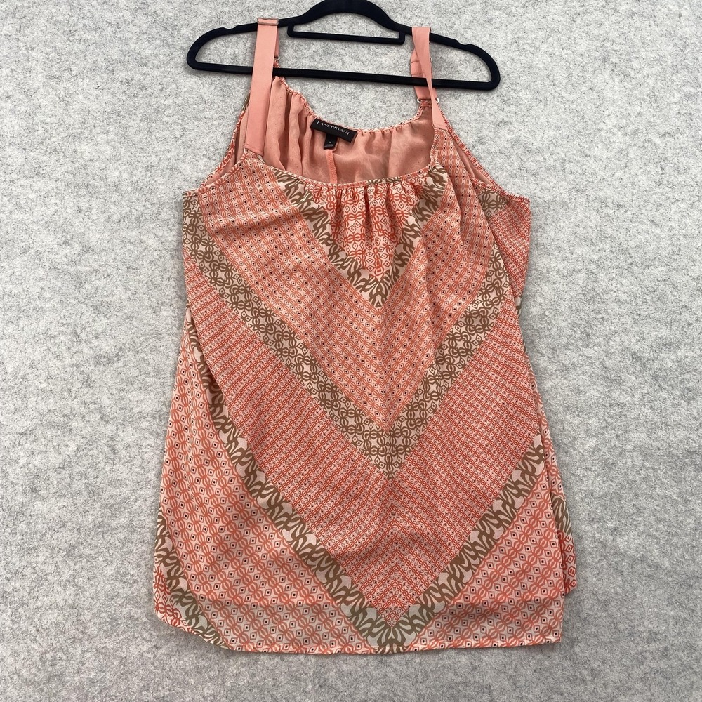 Lane Bryant Tank Top Womens 18 Orange Polyester Geometric Cami Summer Casual